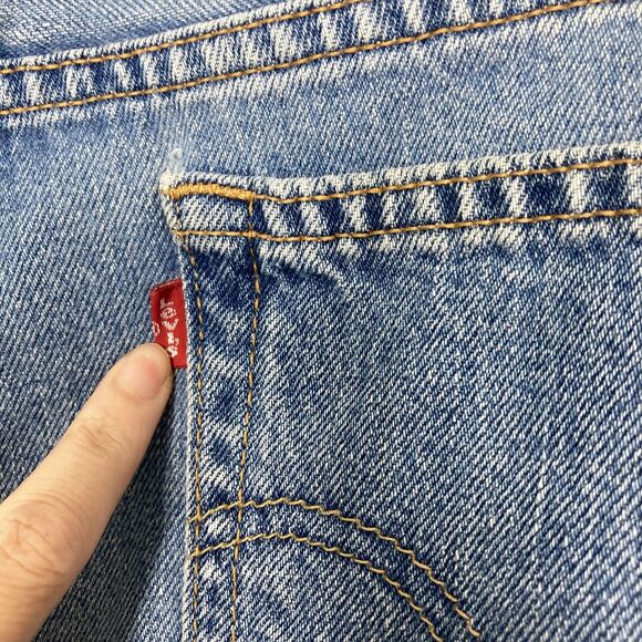 Levis Denim Bermudas Shorts Womens 12 Blue 100% Cotton High Rise - Picture 13 of 16